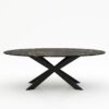 Ovale marmeren eettafel Matrix Farfalle - Nero saint port laurent - 260x130cm