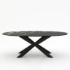 Ovale marmeren eettafel Matrix Farfalle - Titanium - 260x130cm