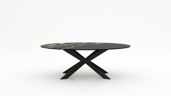 Ovale marmeren eettafel Matrix Farfalle - Titanium - 260x130cm