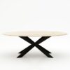 Ovale marmeren eettafel Matrix Farfalle - Travertino Chiaro - 260x130cm