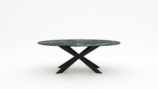 Ovale marmeren eettafel Matrix Farfalle - Verde rameggiato - 260x130cm