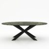 Ovale marmeren eettafel Matrix Farfalle - Verde Guatemala - 260x130cm