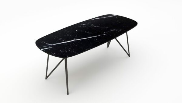 Alternative view of Deens ovale marmeren eettafel Pipistrello - Nero Marquina