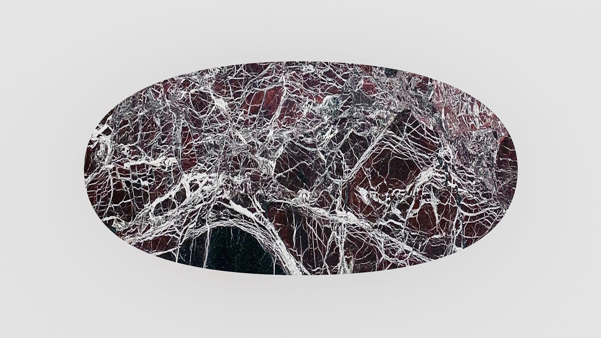 Ovale marmeren eettafel Pipistrello - Rosso Levanto - Afbeelding 4