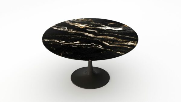 Alternative view of Ronde marmeren eettafel Tulip - Titanium