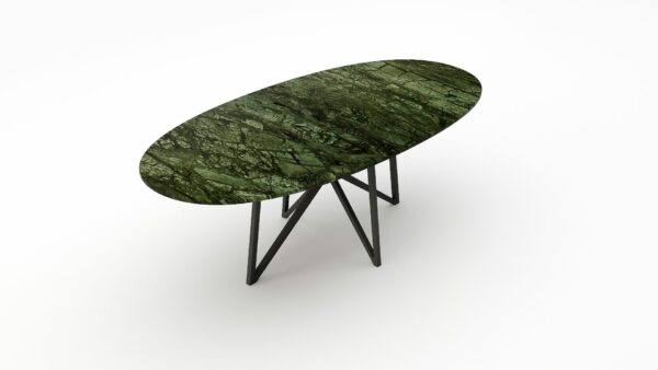 Alternative view of Ovale marmeren eettafel Stella - Verde Guatemala