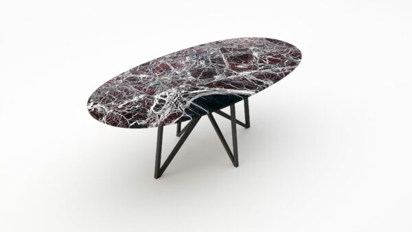 Alternative view of Ovale armeren eettafel Stella - Rosso Levanto