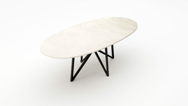 Alternative view of Ovale marmeren eettafel Stella - Botticino Semi Classico