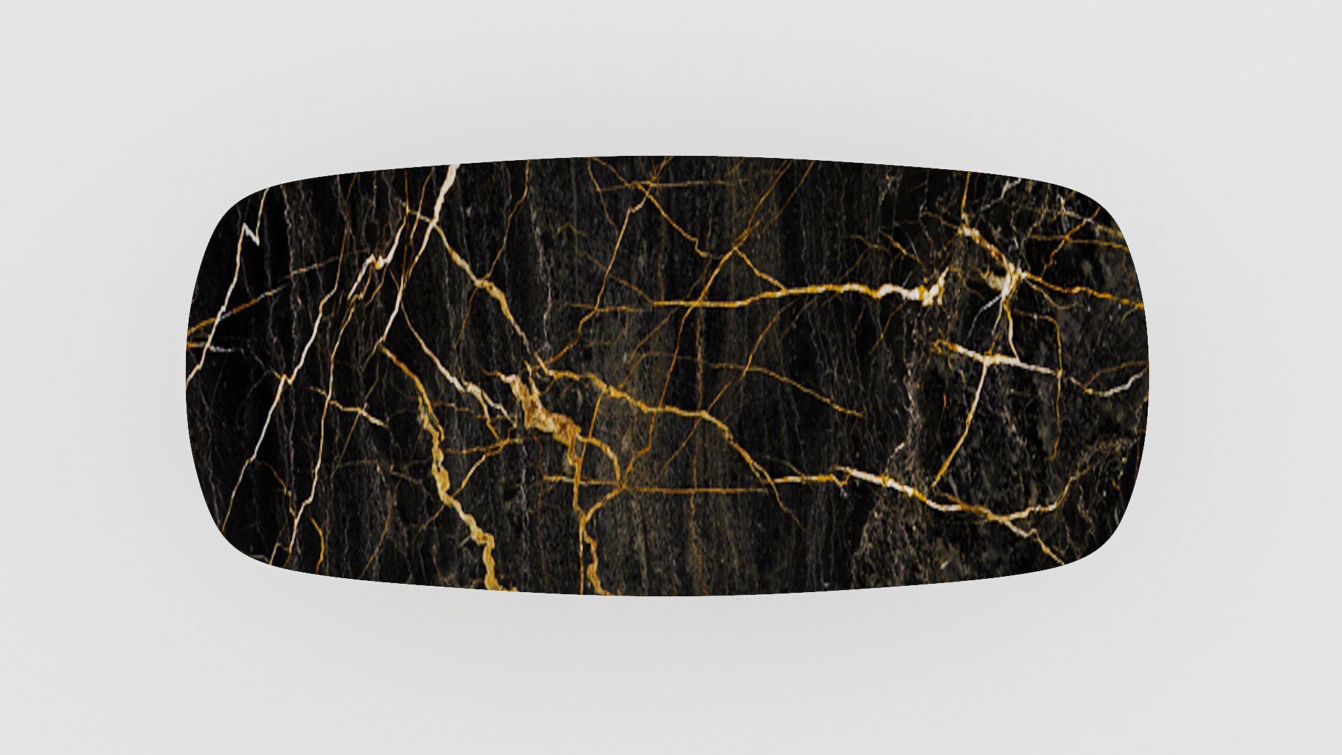 Deens ovale marmeren eettafel Stella Nero saint port laurent - Afbeelding 4