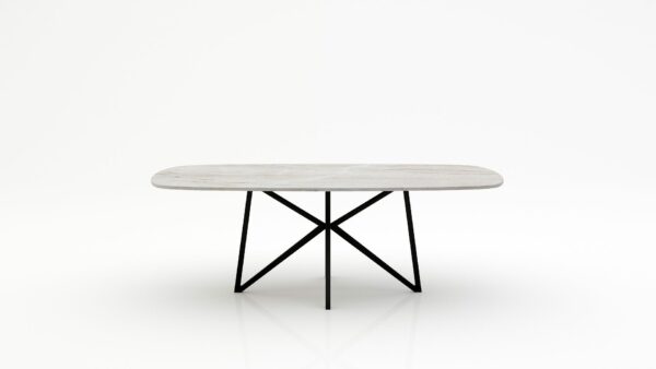 Deens ovale marmeren eettafel Stella - Taj Mahal Quartzite - 260x120cm