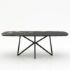 Deens ovale marmeren eettafel Stella - Titanium - 260x120cm