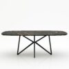 Deens ovale marmeren eettafel Stella - Nero saint port laurent - 260x120cm