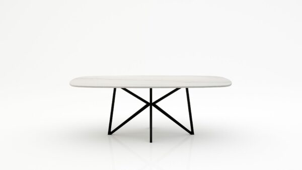 Deens ovale marmeren eettafel Stella - Mont Blanc Quartzite - 260x120cm