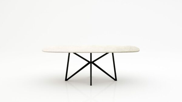 Deens ovale marmeren eettafel Stella - Botticino Semi Classico - 260x120cm