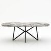 Deens ovale marmeren eettafel Stella - Arabescato Orobico Grigio - 260x120cm