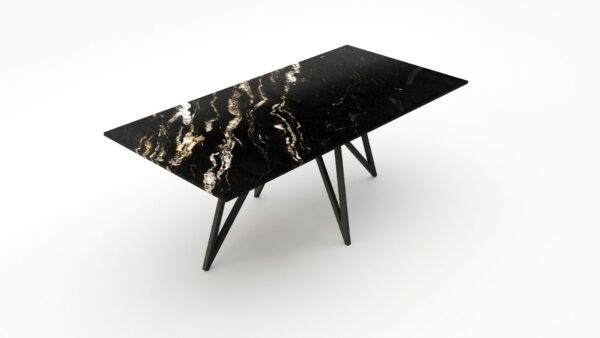 Rechthoekige marmeren eettafel Polipetti - Titanium - 260x100cm
