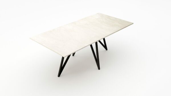 Rechthoekige marmeren eettafel Polipetti - Botticino Semi Classico - 260x100cm