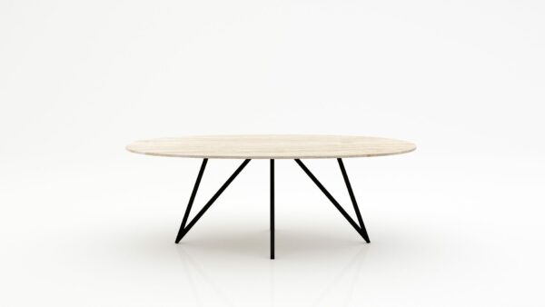 Ovale marmeren eettafel Polipetti - Travertino Chiaro - 260x130cm