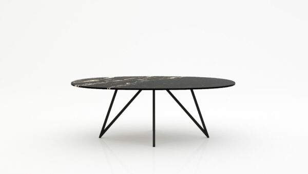 Ovale marmeren eettafel Polipetti - Titanium - 260x130cm