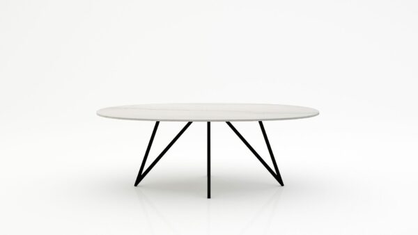 Ovale marmeren eettafel Polipetti - Mont Blanc Quartzite - 260x130cm