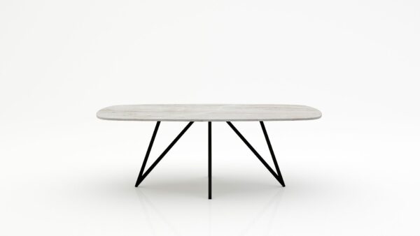 Deens ovale marmeren eettafel Polipetti - Taj Mahal Quartzite - 260x120cm