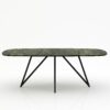 Deens ovale marmeren eettafel Polipetti - Verde Guatemala - 260x120cm