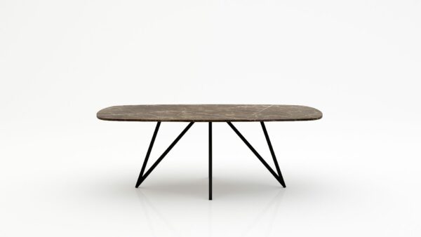 Deens ovale marmeren eettafel Polipetti - Royal Brown - 260x120cm