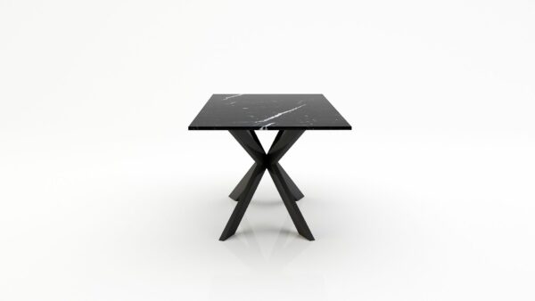 Alternative view of Rechthoekige marmeren eettafel Matrix Farfalle Nero Marquina