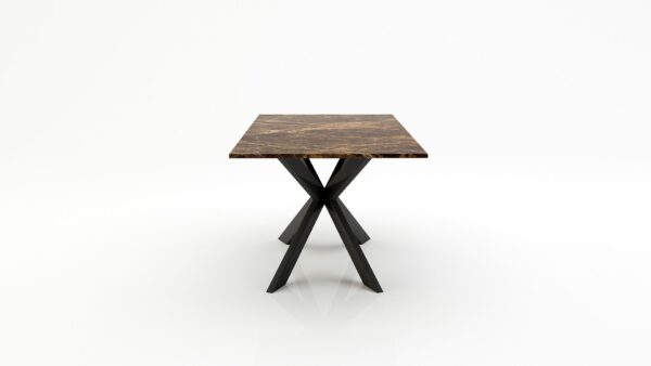 Alternative view of Rechthoekige marmeren eettafel Matrix Farfalle Emperador dark