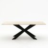 Rechthoekige marmeren eettafel Matrix Farfalle - Travertino Chiaro - 260x100cm