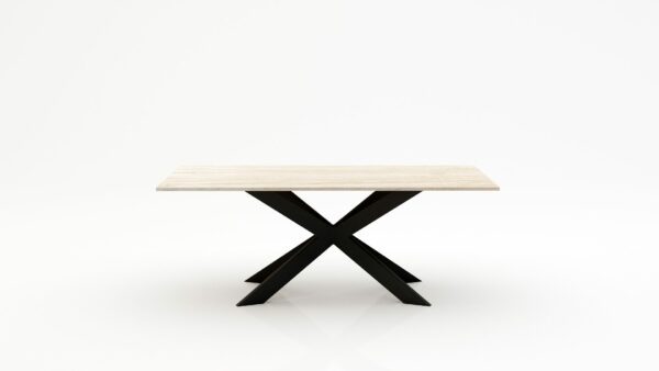 Rechthoekige marmeren eettafel Matrix Farfalle - Travertino Chiaro - 260x100cm