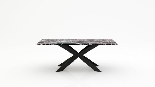 Rechthoekige marmeren eettafel Matrix Farfalle - Rosso Levanto - 260x100cm