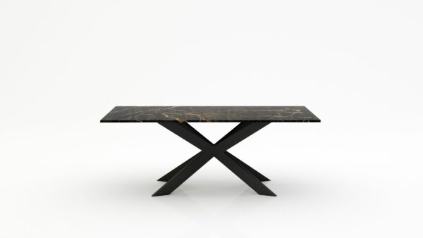 Rechthoekige marmeren eettafel Matrix Farfalle - Nero saint port laurent - 260x100cm