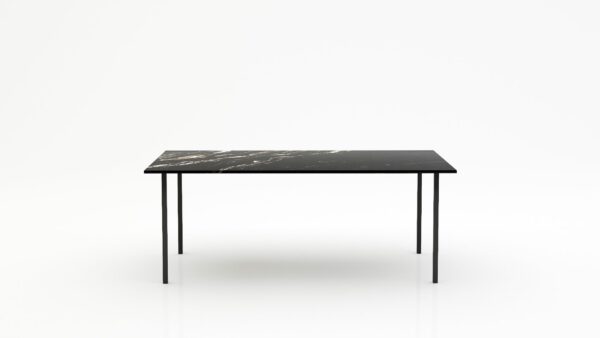 Rechthoekige marmeren eettafel Gambe Quattro - Titanium - 260x100cm