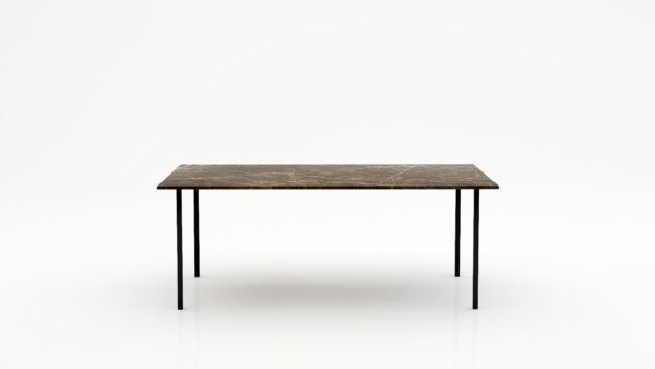 Rechthoekige marmeren eettafel Gambe Quattro - Royal Brown - 260x100cm