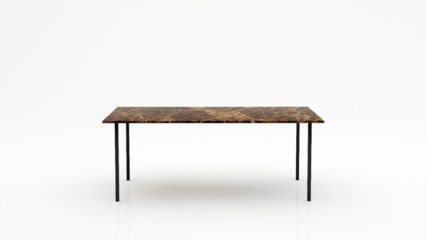 Rechthoekige marmeren eettafel Gambe Quattro - Emperador dark - 260x100cm