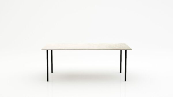 Rechthoekige marmeren eettafel Gambe Quattro - Botticino Semi Classico - 260x100cm