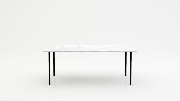 Rechthoekige marmeren eettafel Gambe Quattro - Bianco Carrara CD CHIARO - 260x100cm