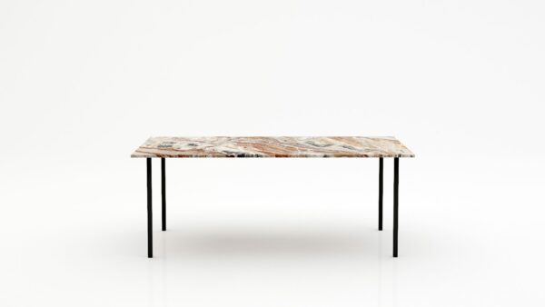 Rechthoekige marmeren eettafel Gambe Quattro - Arabescato Orobico Rosso - 260x100cm