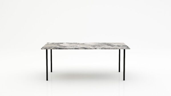 Rechthoekige marmeren eettafel Gambe Quattro - Arabescato Orobico Grigio - 260x100cm