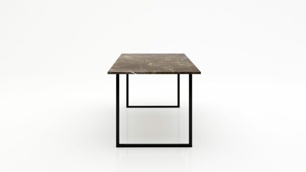 Alternative view of Rechthoekige marmeren eettafel Gambe U - Royal Brown