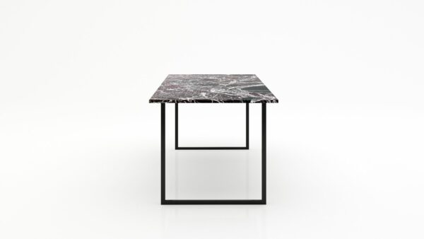 Alternative view of Rechthoekige marmeren eettafel Gambe U - Rosso Levanto