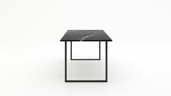 Alternative view of Rechthoekige marmeren eettafel Gambe U - Nero Marquina