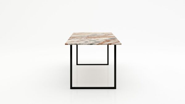 Alternative view of Rechthoekige marmeren eettafel Gambe U Arabescato Orobico Rosso