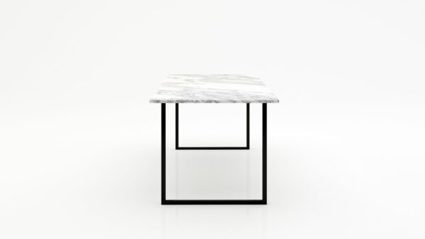 Alternative view of Rechthoekige marmeren eettafel Gambe U - Arabescato Carrara