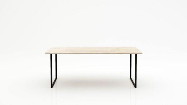 Rechthoekige marmeren eettafel Gambe U - Travertino Chiaro - 260x100cm