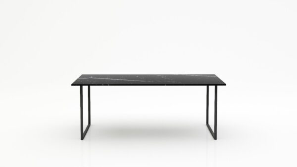 Rechthoekige marmeren eettafel Gambe U - Nero Marquina - 260x100cm