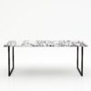 Rechthoekige marmeren eettafel Gambe U - Calcatta Viola - 260x100cm