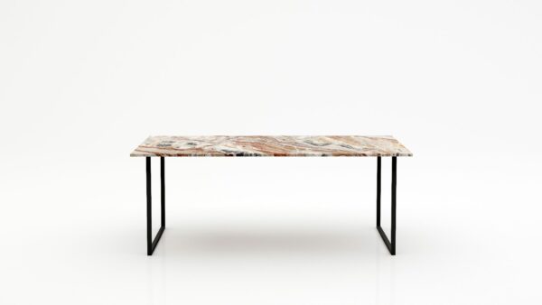 Rechthoekige marmeren eettafel Gambe U - Arabescato Orobico Rosso - 260x100cm