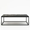 Rechthoekige marmeren salontafel Cornice - Titanium - 140x70cm
